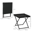 TAVOLINO DA GIARDINO PIEGHEVOLE SALVASPAZIO IN RATTAN SINTETICO E ACCIAIO, 40X40X40CM, NERO