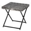 TAVOLINO DA GIARDINO PIEGHEVOLE SALVASPAZIO IN RATTAN SINTETICO E ACCIAIO, 40X40X40CM, GRIGIO
