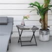 TAVOLINO DA GIARDINO PIEGHEVOLE SALVASPAZIO IN RATTAN SINTETICO E ACCIAIO, 40X40X40CM, GRIGIO