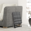 TAVOLINO DA GIARDINO PIEGHEVOLE SALVASPAZIO IN RATTAN SINTETICO E ACCIAIO, 40X40X40CM, GRIGIO