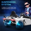 MACCHINA ELETTRICA PER BAMBINI A 12V LICENZA LAMBORGHINI CON CLACSON E TELECOMANDO, 107.5X63X42 CM, BIANCA