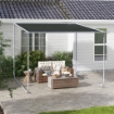 PERGOLA GAZEBO 3X3 M CON ROTELLE, COPERTURA ANTI-UV E TELAIO IN ACCIAIO, GRIGIO