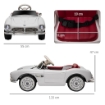 MACCHINA ELETTRICA PER BAMBINI A 2 PORTE CON LICENZA BMW 507, CON CLACSON E TELECOMANDO, 115X55X47 CM, BIANCA