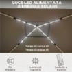 GAZEBO DA GIARDINO AD ALTEZZA REGOLABILE CON LUCI LED, IN ACCIAIO E TESSUTO OXFORD, 336X336X250-270 CM, GRIGIO
