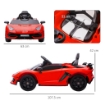 MACCHINA ELETTRICA PER BAMBINI A 12V LICENZA LAMBORGHINI CON CLACSON E TELECOMANDO, 107.5X63X42 CM, ROSSA