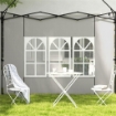 SET 2 PARETI LATERALI PER GAZEBO 3X3 M E 3X6M CON FINESTRE, IN PE E PLASTICA, 293X193 CM, BIANCO