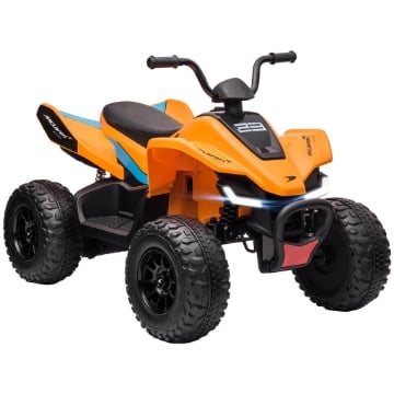 QUAD PER BAMBINI 3-8 ANNI CON LICENZA MCLAREN E FARI LED, 107X71X73.5 CM, NERO E ARANCIONE