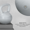 KETTLEBELL 8KG IN PVC E SABBIA METALLICA PER ALLENAMENTO SPALLE E BICIPITI, 22X22X29 CM, GRIGIO