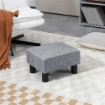 POUF POGGIAPIEDI IN TESSUTO EFFETTO LINO IMBOTTITO, 40X30X24CM, GRIGIO