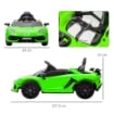 MACCHINA ELETTRICA PER BAMBINI A 12V LICENZA LAMBORGHINI CON CLACSON E TELECOMANDO, 107.5X63X42 CM, VERDE