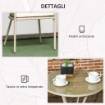 SET DA GIARDINO IN RATTAN CON 2 POLTRONCINE CON CUSCINI E TAVOLINO DA CAFFÈ IN VETRO, KHAKI