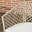 SET DA GIARDINO IN RATTAN CON 2 POLTRONCINE CON CUSCINI E TAVOLINO DA CAFFÈ IN VETRO, KHAKI