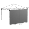 PARETI GAZEBO 3X3 E 3X6 M IN TESSUTO OXFORD GRIGIO CON CHIUSURE AD ANELLO E A GANCIO