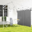 PARETI GAZEBO 3X3 E 3X6 M IN TESSUTO OXFORD GRIGIO CON CHIUSURE AD ANELLO E A GANCIO