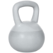 KETTLEBELL 12KG IN PVC E SABBIA METALLICA PER ALLENAMENTO SPALLE E BICIPITI, 22X22X29 CM, GRIGIO