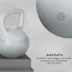 KETTLEBELL 12KG IN PVC E SABBIA METALLICA PER ALLENAMENTO SPALLE E BICIPITI, 22X22X29 CM, GRIGIO