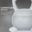 KETTLEBELL 12KG IN PVC E SABBIA METALLICA PER ALLENAMENTO SPALLE E BICIPITI, 22X22X29 CM, GRIGIO