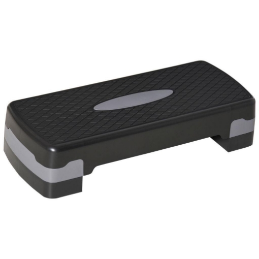 STEP FITNESS PER ALLENAMENTO A CASA E PALESTRA, IN PP CON ALTEZZA REGOLABILE 10CM E 15CM, 68X29CM NERO E GRIGIO