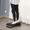 STEP FITNESS PER ALLENAMENTO A CASA E PALESTRA, IN PP CON ALTEZZA REGOLABILE 10CM E 15CM, 68X29CM NERO E GRIGIO