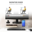 SUPPORTO MONITOR PC 24" MAX CON 2 RIPIANI APERTI, IN ACRILICO TRASPARENTE, 50.8X19X12 CM