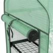 MINI SERRA DA GIARDINO CON COPERTURA IN PE, 3 RIPIANI E RUOTE, 69X49X130CM, VERDE
