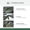 TENDA DA CAMPEGGIO 2 POSTI CON PORTA A CERNIERA, ZANZARIERA E FINESTRE A RETE, 206X152X110CM, VERDE