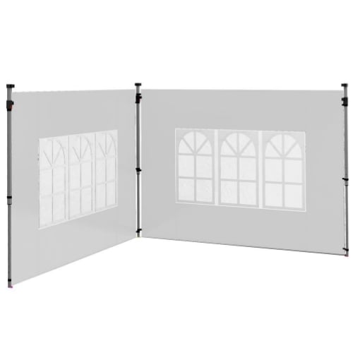 PARETI PER GAZEBO 3X3 O 3X4 CON FINESTRELLE INCLUSE, IN PLASTICA E TESSUTO OXFORD, 295X195 CM, BIANCO