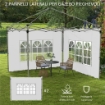 PARETI PER GAZEBO 3X3 O 3X4 CON FINESTRELLE INCLUSE, IN PLASTICA E TESSUTO OXFORD, 295X195 CM, BIANCO