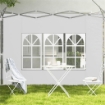 PARETI PER GAZEBO 3X3 O 3X4 CON FINESTRELLE INCLUSE, IN PLASTICA E TESSUTO OXFORD, 295X195 CM, BIANCO