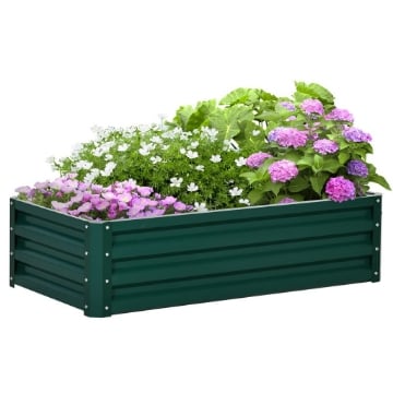 LETTO PER ORTO RIALZATO A FONDO APERTO CON RIVESTIMENTO, IN ACCIAIO ZINCATO, 120X60X30.5 CM, VERDE
