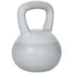 KETTLEBELL 10KG IN PVC E SABBIA METALLICA PER ALLENAMENTO SPALLE E BICIPITI, 22X22X29 CM, GRIGIO