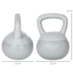 KETTLEBELL 10KG IN PVC E SABBIA METALLICA PER ALLENAMENTO SPALLE E BICIPITI, 22X22X29 CM, GRIGIO