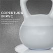 KETTLEBELL 10KG IN PVC E SABBIA METALLICA PER ALLENAMENTO SPALLE E BICIPITI, 22X22X29 CM, GRIGIO