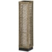 LAMPADA SOLARE DA GIARDINO CON PANNELLO DI RICARICA, IN ACCIAIO E RATTAN, 15.5X15.5X69 CM, NERO E MARRONE