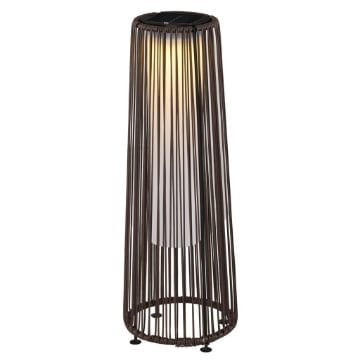 LANTERNA SOLARE DA GIARDINO CON LUCE LED IN RATTAN E METALLO , Ø21.5X61CM, MARRONE