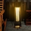 LANTERNA SOLARE DA GIARDINO CON LUCE LED IN RATTAN E METALLO , Ø21.5X61CM, MARRONE