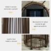 LANTERNA SOLARE DA GIARDINO CON LUCE LED IN RATTAN E METALLO , Ø21.5X61CM, MARRONE