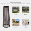 LANTERNA SOLARE DA GIARDINO CON LUCE LED IN RATTAN E METALLO , Ø21.5X61CM, MARRONE