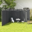 SET 2 PARETI GAZEBO 3X3 E 3X6 M IN TESSUTO OXFORD CON PORTE A CERNIERA, 295X195 CM, GRIGIO SCURO