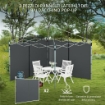 SET 2 PARETI GAZEBO 3X3 E 3X6 M IN TESSUTO OXFORD CON PORTE A CERNIERA, 295X195 CM, GRIGIO SCURO