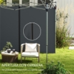 SET 2 PARETI GAZEBO 3X3 E 3X6 M IN TESSUTO OXFORD CON PORTE A CERNIERA, 295X195 CM, GRIGIO SCURO