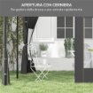 SET 2 PARETI PER GAZEBO 3X6M E 3X3 M IN TESSUTO OXFORD CON FINESTRE E CERNIERE, 295X195CM, GRIGIO