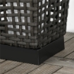 LAMPADA SOLARE DA GIARDINO CON PANNELLO DI RICARICA, IN ACCIAIO E RATTAN, 21X21X78 CM, NERO E GRIGIO