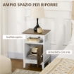 COMODINO CON ARMADIETTO E RIPIANO IN TRUCIOLATO DALLO STILE RUSTICO, 38.5X35X59.7CM, BIANCO