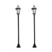 SET 2 LAMPIONI SOLARI PER GIARDINO CON 2 LED E ACCENSIONE AUTOMATICA, NERO