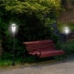 SET 2 LAMPIONI SOLARI PER GIARDINO CON 2 LED E ACCENSIONE AUTOMATICA, NERO