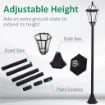 SET 2 LAMPIONI SOLARI PER GIARDINO CON 2 LED E ACCENSIONE AUTOMATICA, NERO