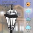 SET 2 LAMPIONI SOLARI PER GIARDINO CON 2 LED E ACCENSIONE AUTOMATICA, NERO