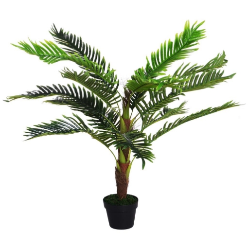 PIANTA ARTIFICIALE PALMA CYCAS ALTA 123CM PER INTERNO ED ESTERNO CON VASO INCLUSO