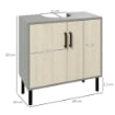 MOBILE BAGNO SOTTOLAVABO CON DOPPIA ANTA E RIPIANO IN TRUCIOLATO, 60X30X60CM, GRIGIO E COLOR QUERCIA